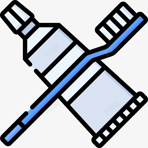 牙刷塑料制品16线性颜色svg_新图网 https://ixintu.com 牙刷 塑料制品 线性 颜色