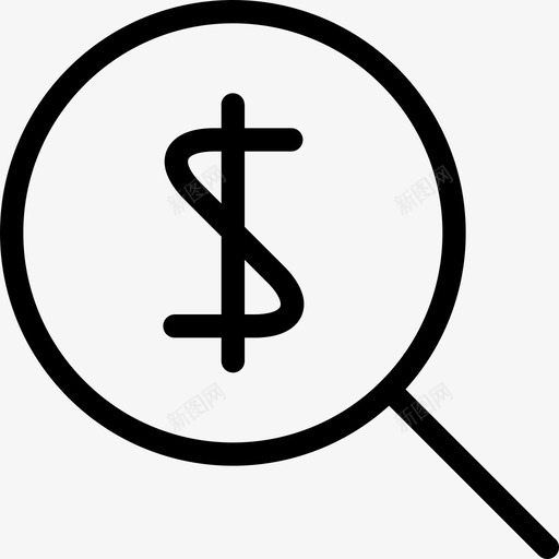 找钱找放大镜svg_新图网 https://ixintu.com 找钱 放大镜 金融