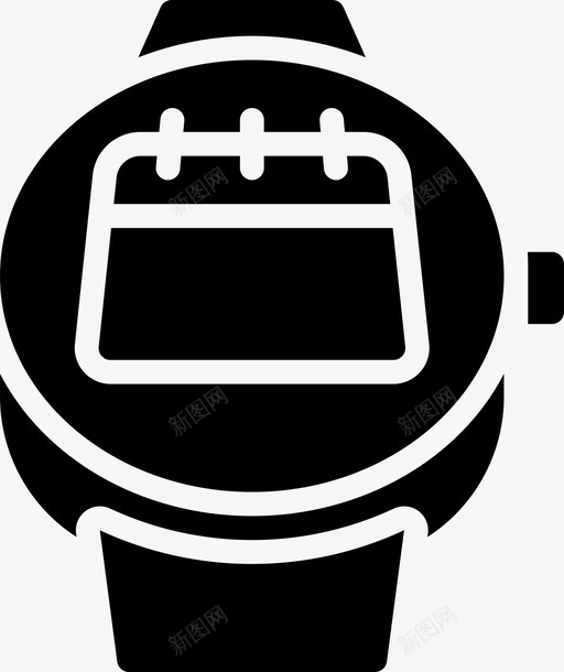 日历可穿戴tech2填充svg_新图网 https://ixintu.com 日历 可穿 穿戴 tech 填充