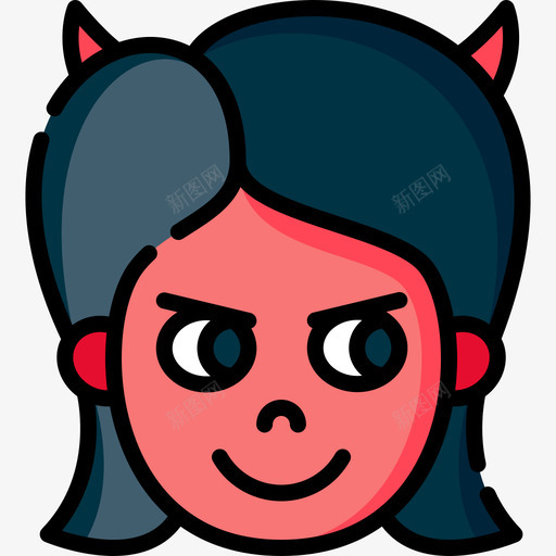 魔鬼表情70线性颜色svg_新图网 https://ixintu.com 魔鬼 表情 线性 颜色