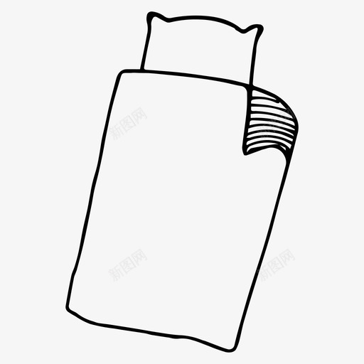床毯子床单svg_新图网 https://ixintu.com 毯子 床单 枕头 睡眠 素描