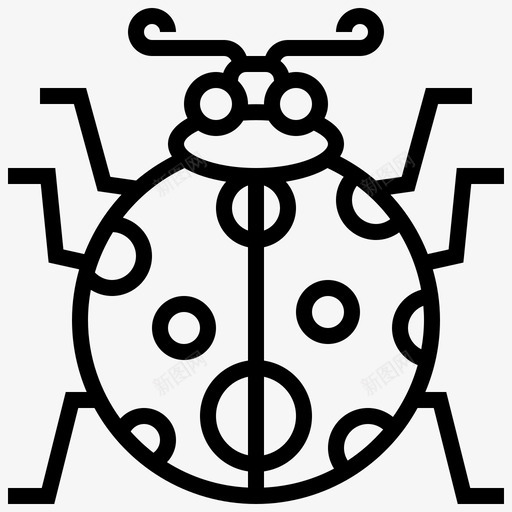 瓢虫昆虫6线状svg_新图网 https://ixintu.com 瓢虫 昆虫 线状