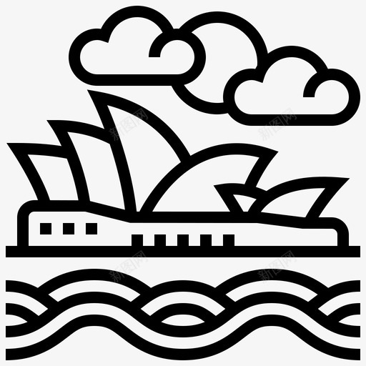 歌剧院地标46线性svg_新图网 https://ixintu.com 歌剧院 地标 线性