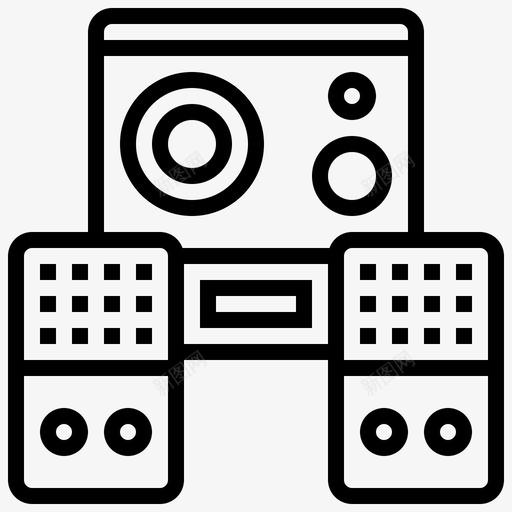 音频扬声器电影院111线性svg_新图网 https://ixintu.com 音频 扬声器 电影院 线性