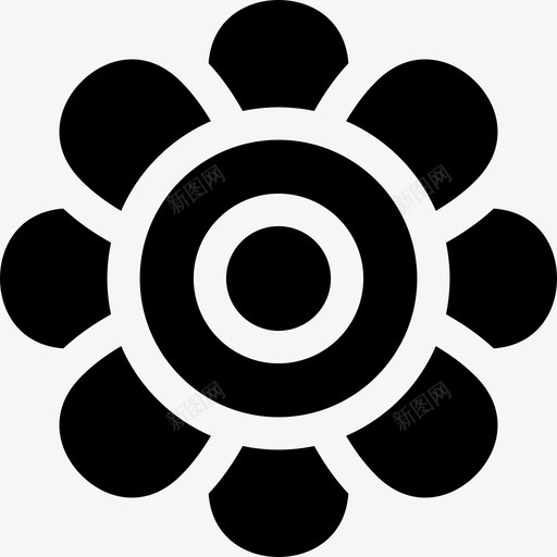 花嬉皮士42填充svg_新图网 https://ixintu.com 嬉皮士 填充