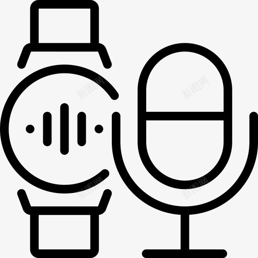 麦克风可穿戴tech1线性svg_新图网 https://ixintu.com 麦克风 可穿 穿戴 tech 线性