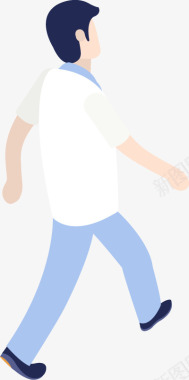 行走的男人扁平UI人物图免扣扁平等距插画人物合辑图标