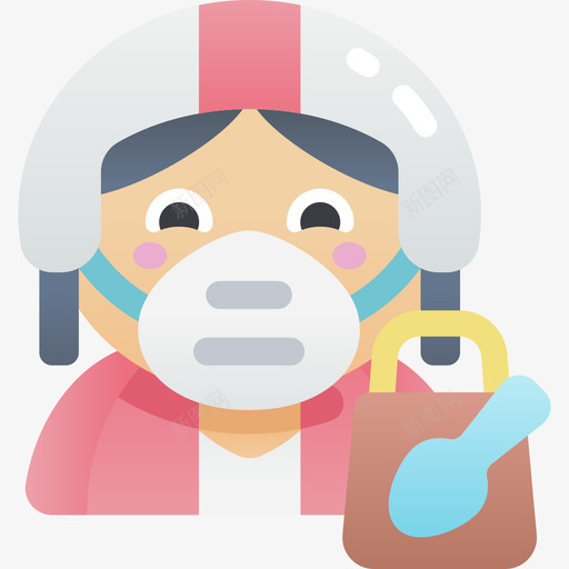 送货员带医用面具的化身1扁平svg_新图网 https://ixintu.com 送货 货员 医用 面具 化身 扁平