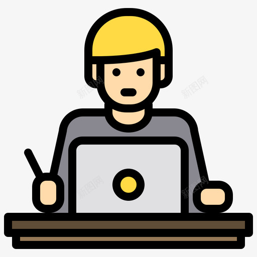 在家工作在家工作91线性颜色svg_新图网 https://ixintu.com 在家 工作 线性 颜色