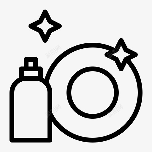 洗盘子清洁盘子svg_新图网 https://ixintu.com 盘子 清洁