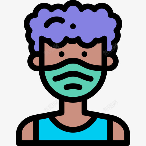 男孩头像带医用面具1线性颜色svg_新图网 https://ixintu.com 男孩 头像 医用 面具 线性 颜色