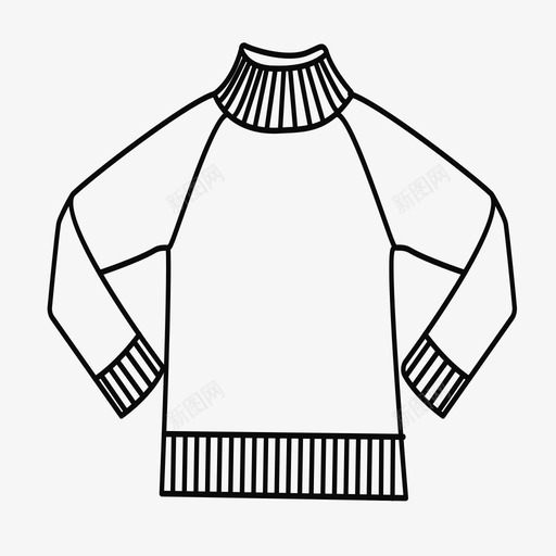 羊毛衣02svg_新图网 https://ixintu.com 羊毛 毛衣 衣服 填充 线性 扁平 简约