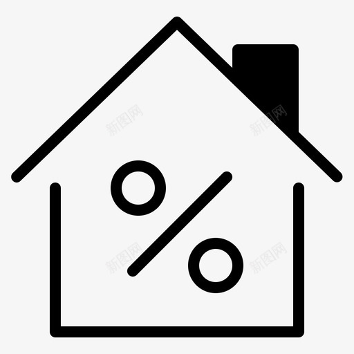 抵押房屋贷款svg_新图网 https://ixintu.com 抵押 房屋 贷款 房产 房地产 平面 线图 图标