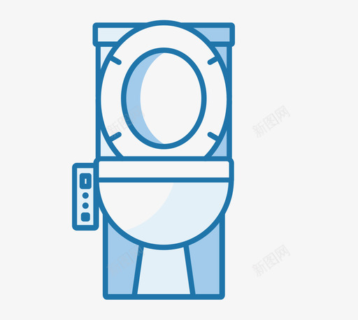 厕洗卫设备智能马桶1svg_新图网 https://ixintu.com 厕洗 设备 智能 马桶 线性 多色 简约 扁平