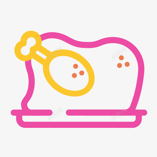 烤鸭svg_新图网 https://ixintu.com 烤鸭 烘焙 线性 多色 简约 可爱 圆润