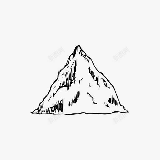 山手绘风景svg_新图网 https://ixintu.com 手绘 风景 自然 山顶 素描