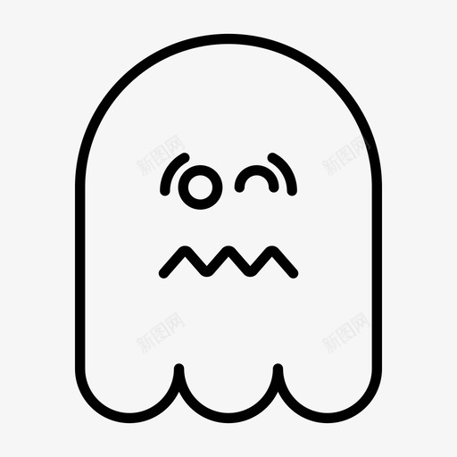 幽灵表情幻影svg_新图网 https://ixintu.com 幽灵 表情 幻影 眨眼 1行