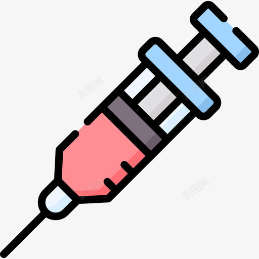 注射器covid防护设备4线性颜色svg_新图网 https://ixintu.com 注射器 covid 防护 设备 线性 颜色
