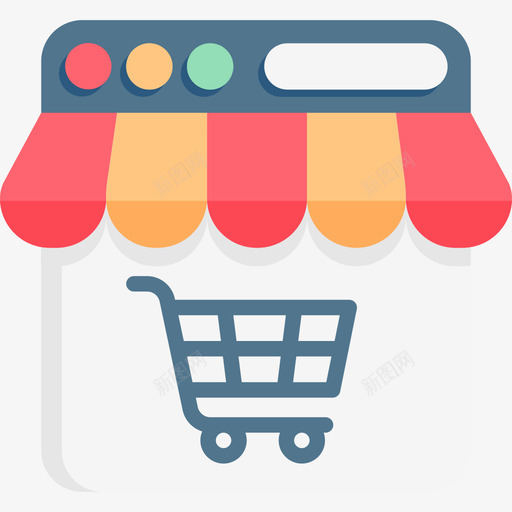 网上商店营销219扁平svg_新图网 https://ixintu.com 网上商店 营销 扁平