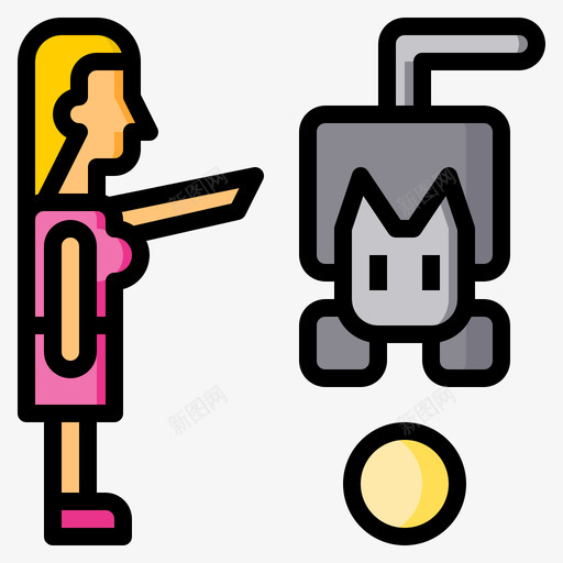 猫放松在家3线颜色svg_新图网 https://ixintu.com 放松 在家 颜色