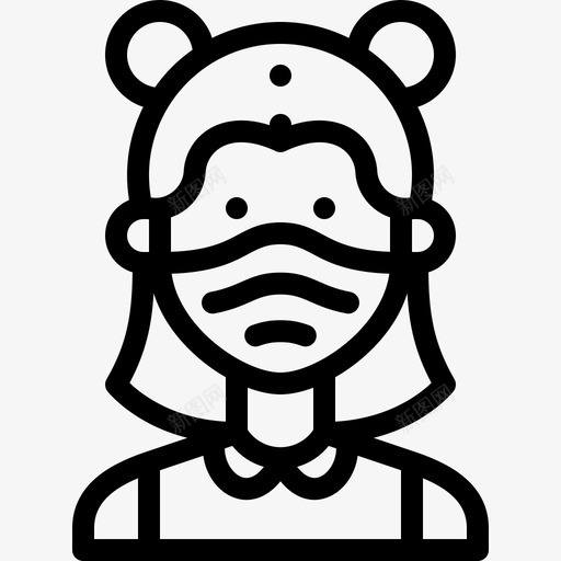 女孩戴着医用面具的化身直系的svg_新图网 https://ixintu.com 女孩 戴着 医用 面具 化身 直系