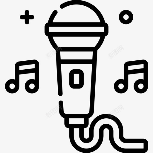 唱歌电子音乐7线性svg_新图网 https://ixintu.com 唱歌 电子音乐 线性