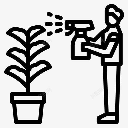 植物家庭活动2线性svg_新图网 https://ixintu.com 植物 家庭 活动 线性