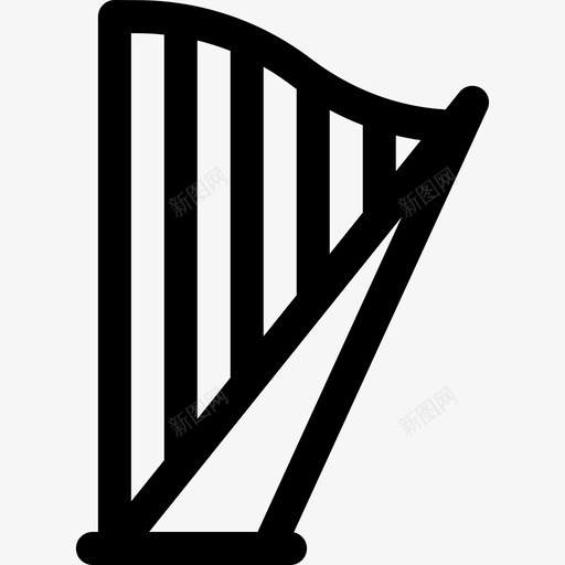 竖琴中世纪74直纹svg_新图网 https://ixintu.com 竖琴 中世纪 直纹