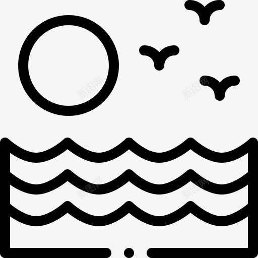 海洋景观93线性svg_新图网 https://ixintu.com 海洋 景观 线性