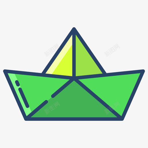 纸船玩具55线性颜色svg_新图网 https://ixintu.com 纸船 玩具 线性 颜色