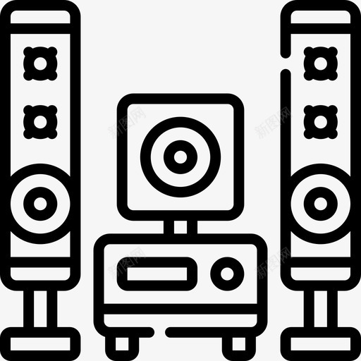 扬声器电子音乐7线性svg_新图网 https://ixintu.com 扬声器 电子音乐 线性