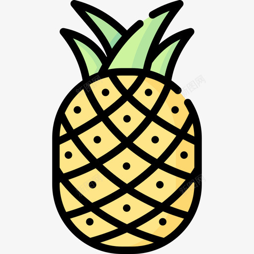 菠萝热带目的地1线形颜色svg_新图网 https://ixintu.com 菠萝 热带 目的地 线形 颜色