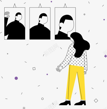 创意百搭UI配图人物图免扣扁平等距插画人物合辑图标