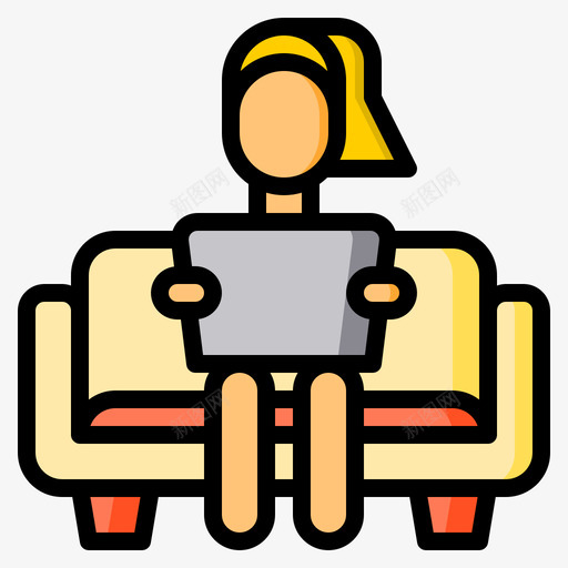 在家工作在家工作86线性颜色svg_新图网 https://ixintu.com 在家 工作 线性 颜色
