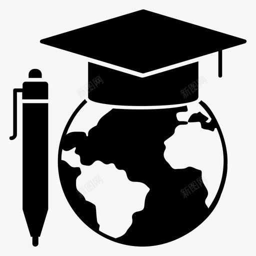 全球教育全球学位全球学习svg_新图网 https://ixintu.com 全球 教育 学习 学位 世界 科学 字形 图标