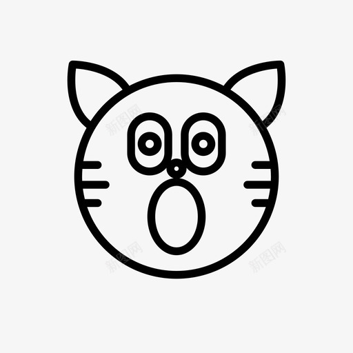 老虎惊奇动物svg_新图网 https://ixintu.com 老虎 表情 惊奇 动物 可爱 1行