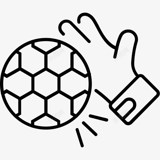 守门员球接球svg_新图网 https://ixintu.com 足球 守门员 接球 手套