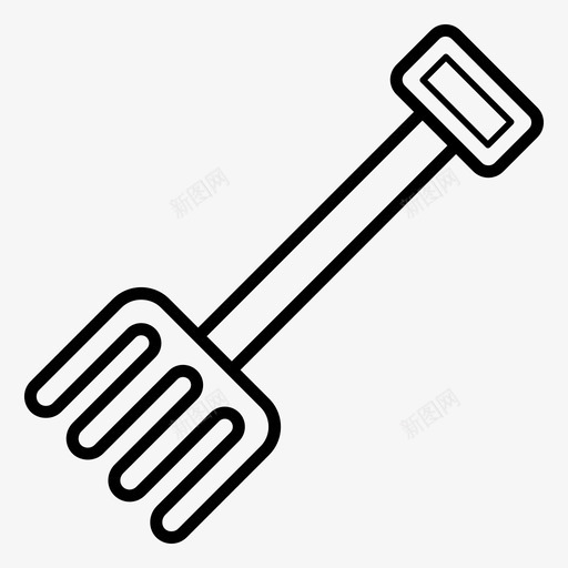 手耙农业工具挖掘设备svg_新图网 https://ixintu.com 农业 手耙 园艺 工具 挖掘 设备 农具 轮廓 向量 图标