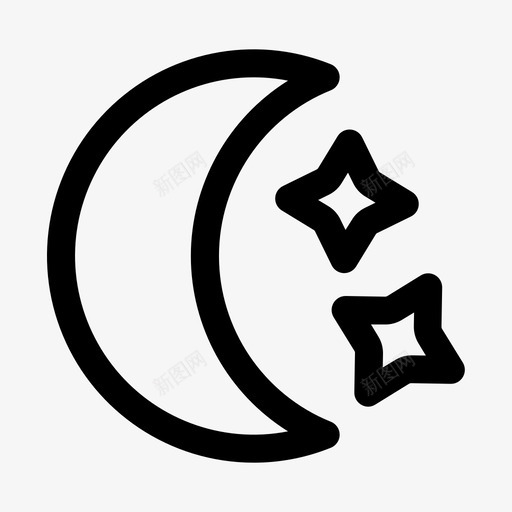 月亮月亮星夜晚svg_新图网 https://ixintu.com 月亮 夜晚 天空 太空 128px