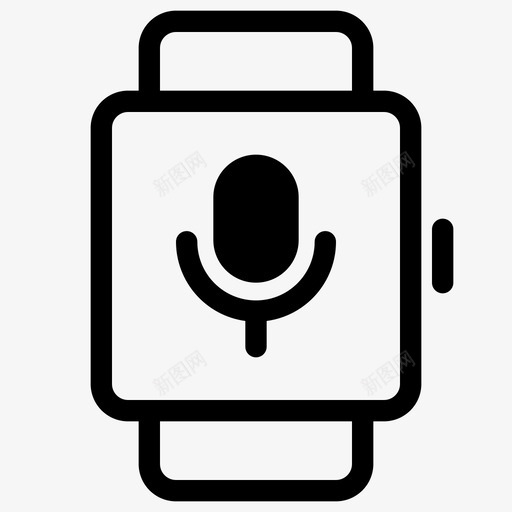 方形智能手表方形智能表音频svg_新图网 https://ixintu.com 智能 手表 方形 音频 设备 功能 录制 广场