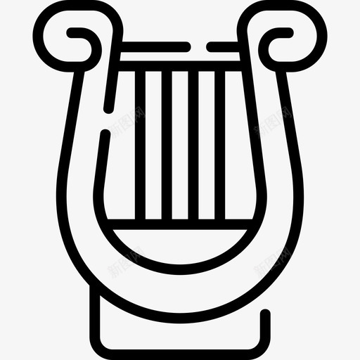 竖琴乐器58线性svg_新图网 https://ixintu.com 竖琴 乐器 线性
