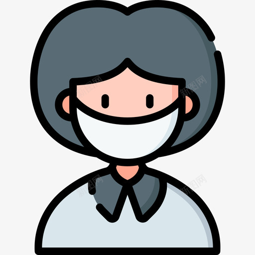 女人头像戴着医用面具7线性颜色svg_新图网 https://ixintu.com 女人 头像 戴着 医用 面具 线性 颜色