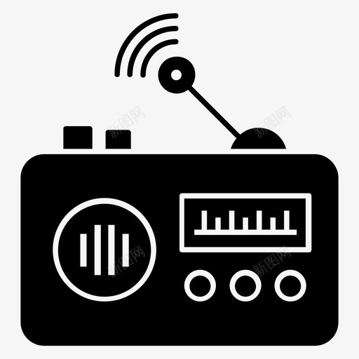 收音机输出设备收音机广播svg_新图网 https://ixintu.com 收音机 输出 设备 广播 网络 通信 符号 图标