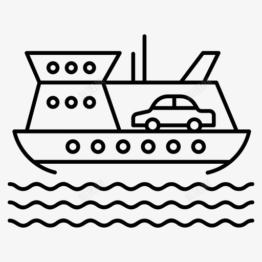 渡轮船货船svg_新图网 https://ixintu.com 渡轮 货船 游船 水运 运输 矢量 线图 图标