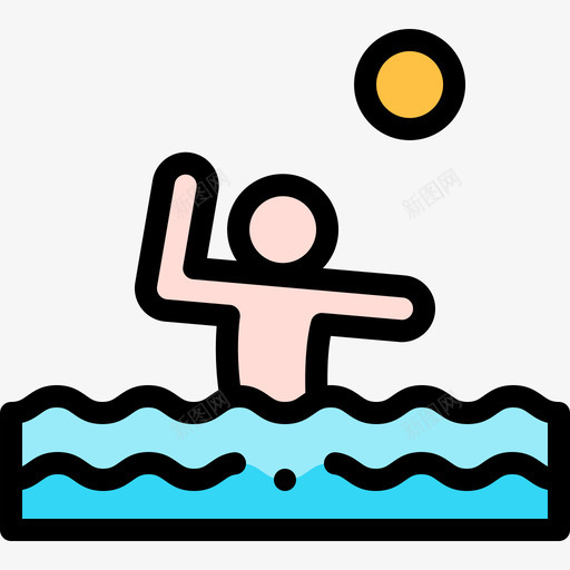 水球水上运动3线颜色svg_新图网 https://ixintu.com 水球 水上运动 颜色