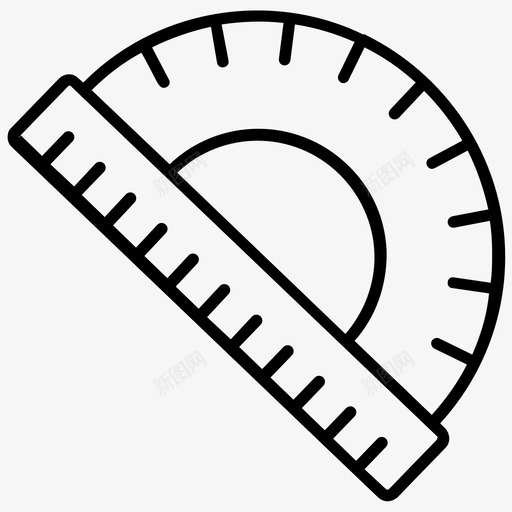 量角器d标尺绘图工具svg_新图网 https://ixintu.com 工具 量角器 标尺 绘图 几何 测量仪器 摄影 平面设计 线条 图标
