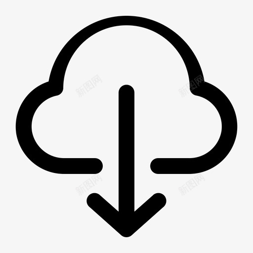 下载按钮云svg_新图网 https://ixintu.com 下载 按钮 多媒体 用户界面