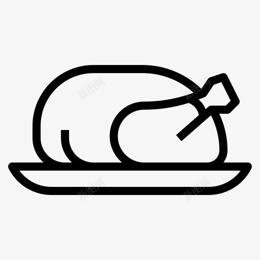 火鸡鸡肉食品svg_新图网 https://ixintu.com 食品 火鸡 鸡肉 肉类 烤肉 饮料 轮廓 图标