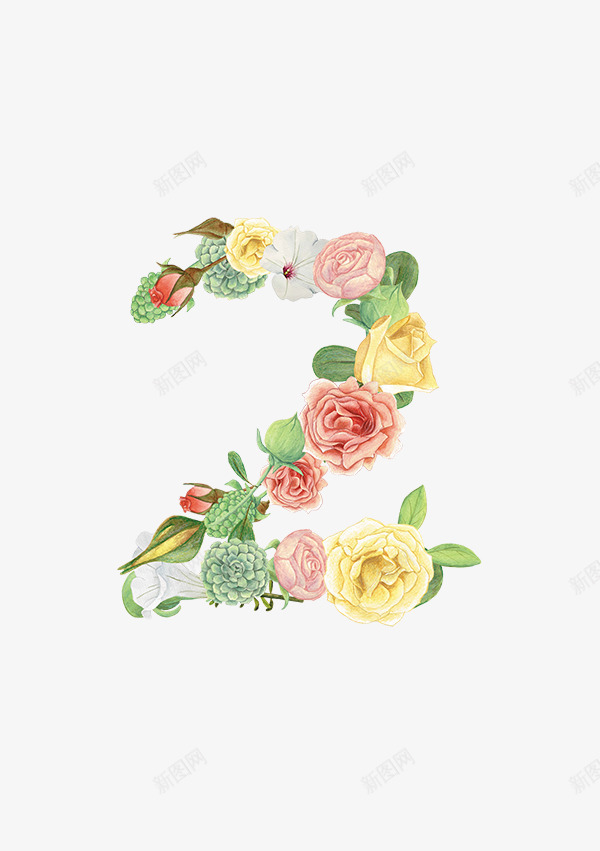 花卉数字2高清图png免抠素材_新图网 https://ixintu.com 花卉 数字 高清