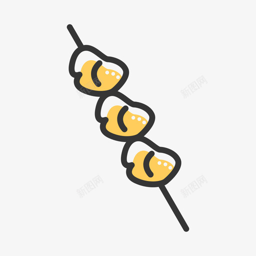 烤鸡胗svg_新图网 https://ixintu.com 烤鸡 填充 线性 扁平 简约 多色